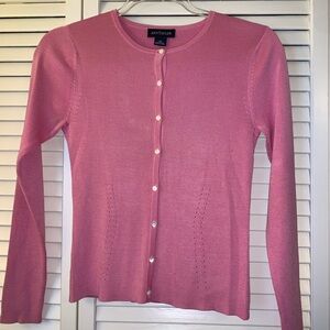 Ann Taylor Pink Button-Up Cardigan